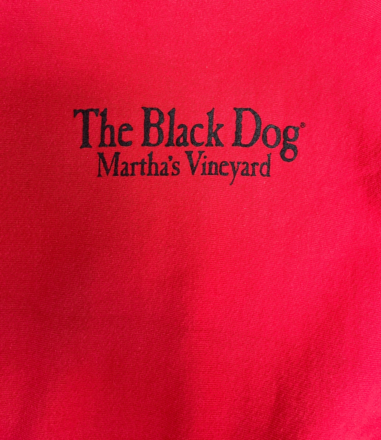 The Black Dog Martha's Vineyard Graphic Crewneck | Size Large | Vintage 1990s Promotional Red Sweater | Made in USA | Free Shipping to USA |