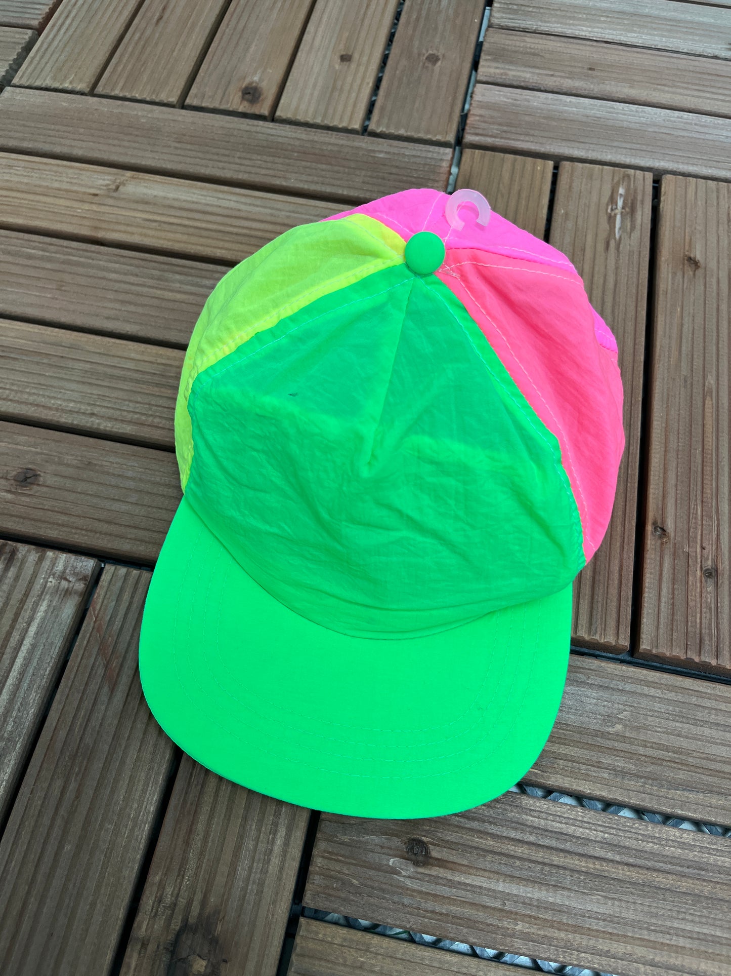 Colourful Panel Neon Hat | Snap Back | Vintage 1990s Bright Colourful Cap |