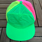 Colourful Panel Neon Hat | Snap Back | Vintage 1990s Bright Colourful Cap |