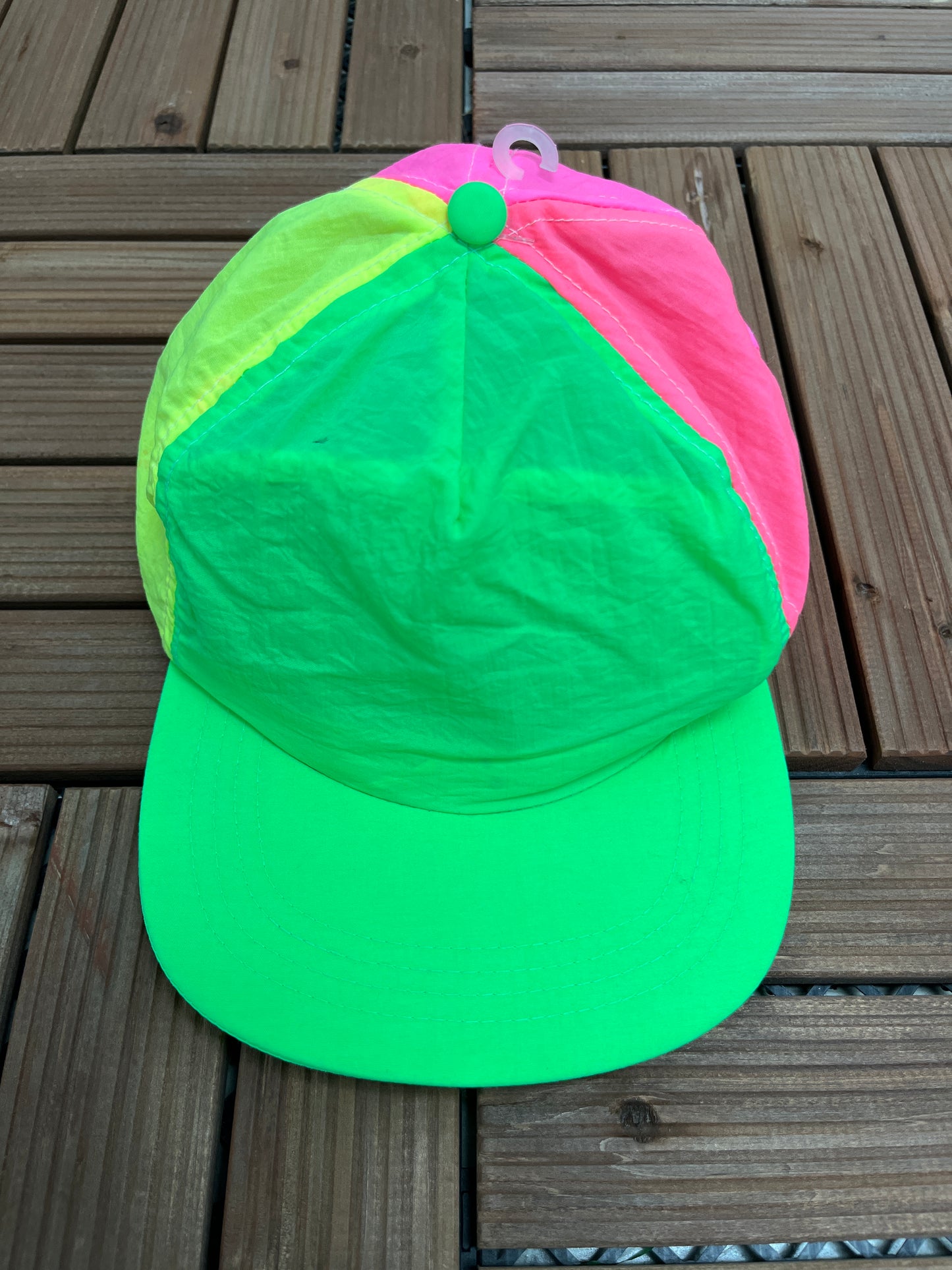 Colourful Panel Neon Hat | Snap Back | Vintage 1990s Bright Colourful Cap |