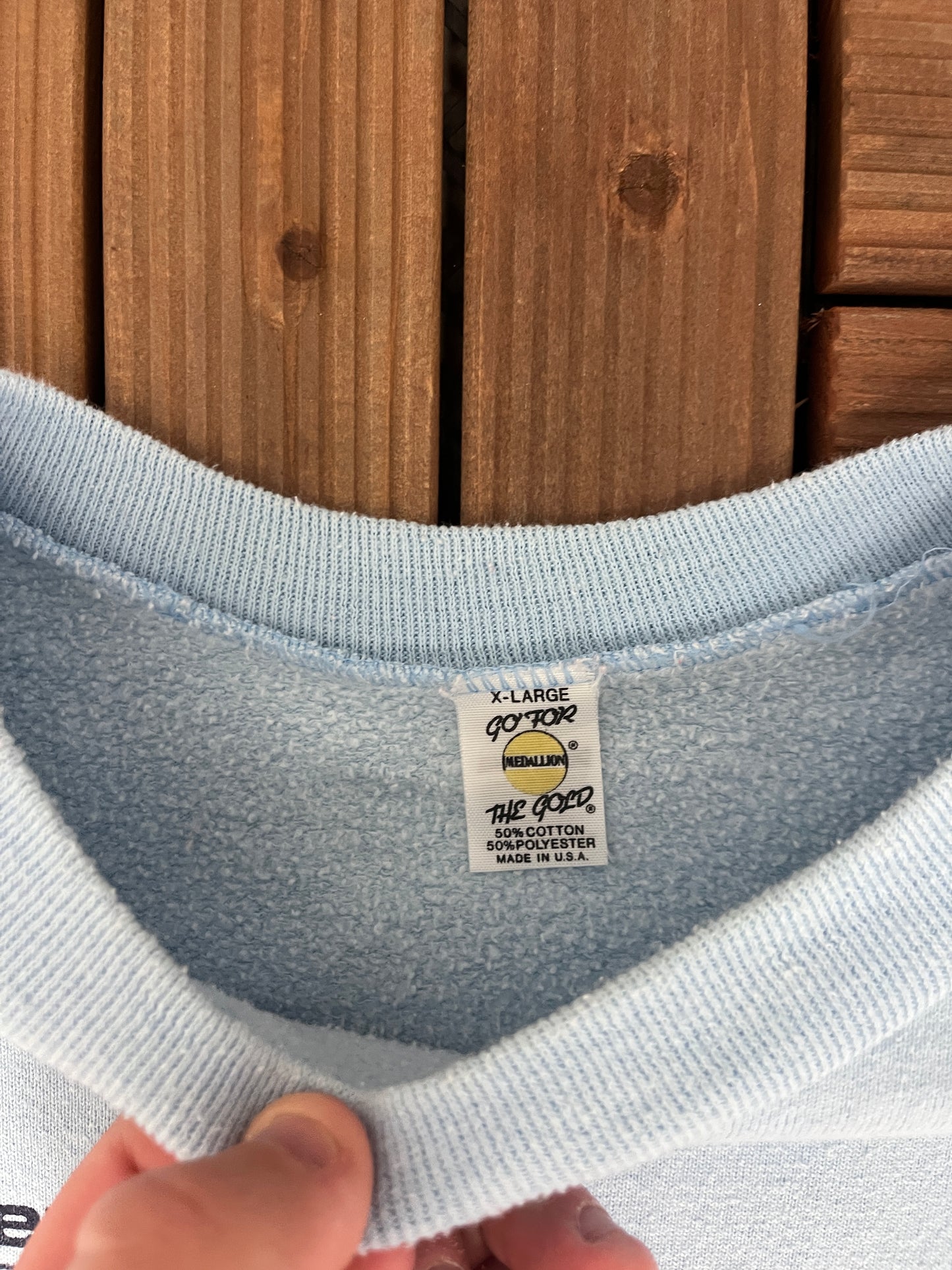 Pittsburgh Pittsburghese Slang Graphic Crewneck | Size X-Large | Vintage 1980s Tourist Blue Sweater | Made in USA | Free Shipping to USA |