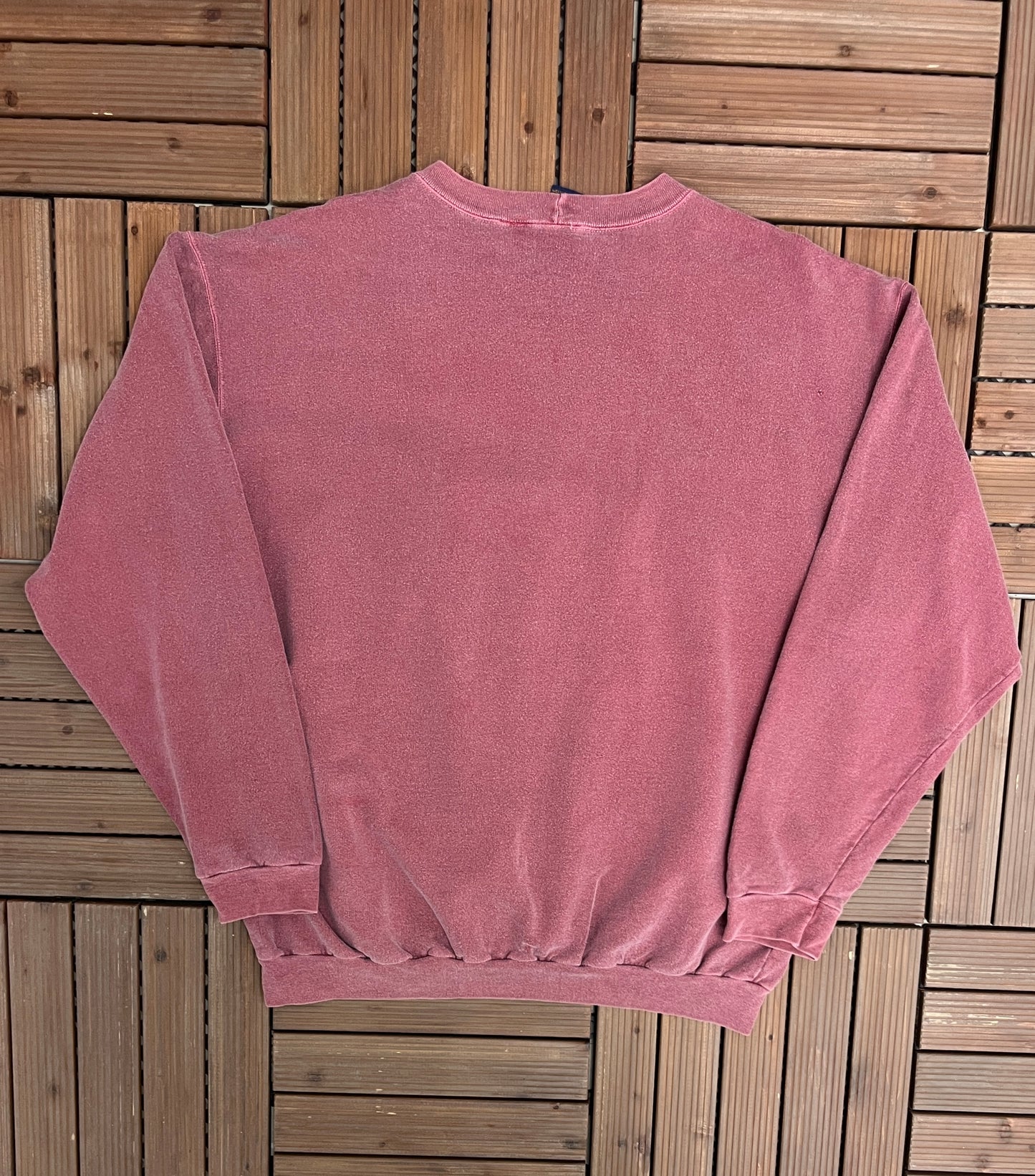 Skees Embroidered Graphic Crewneck | Size Large | Vintage 1990s Promotional Faded Red Sweater | Made in Canada | Free Shipping to USA |