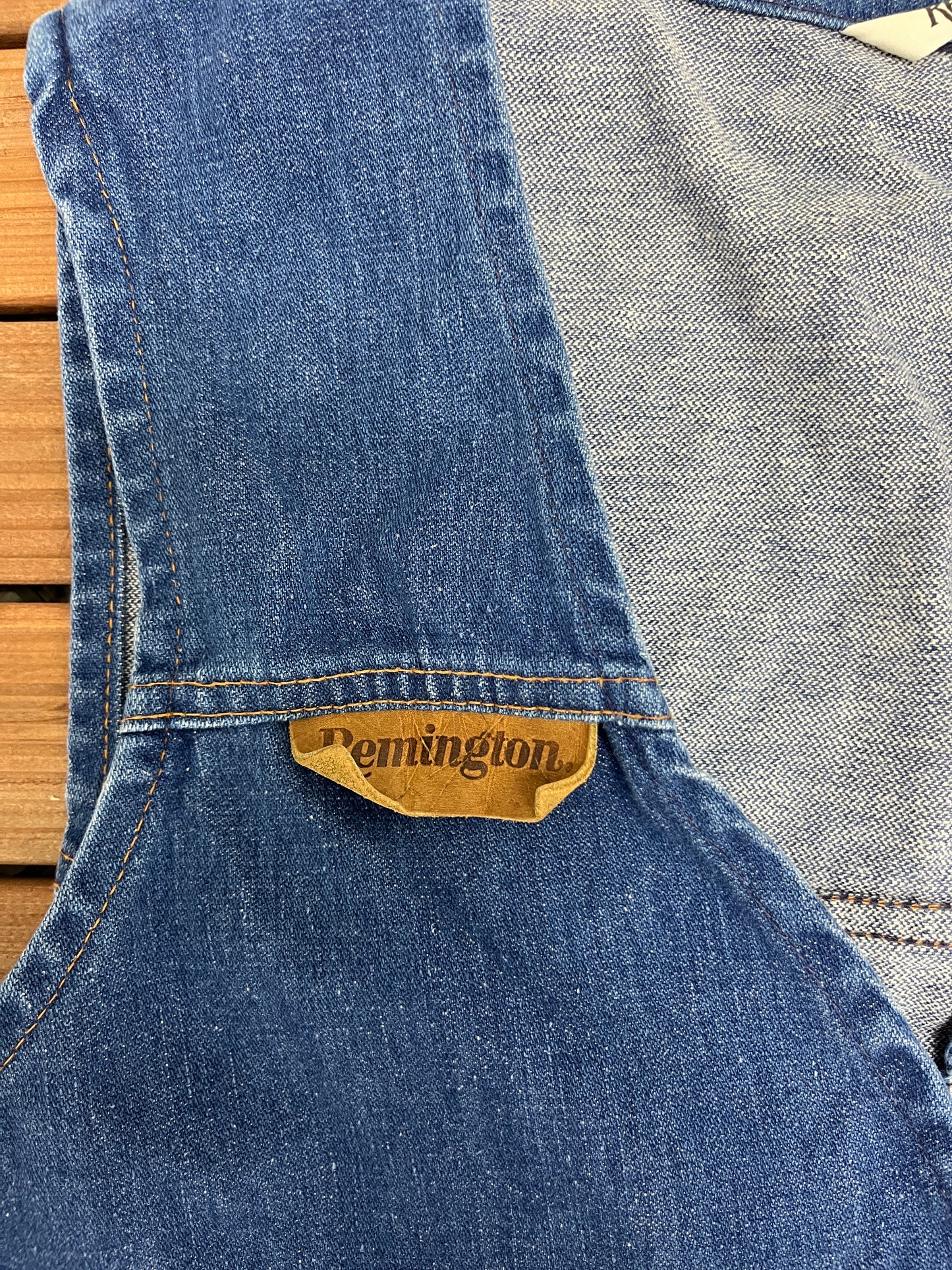 Remingtons Medium Blue Denim Jean Vests Jacket | Size Large | Vintage 1990s Branded Blue Vest |
