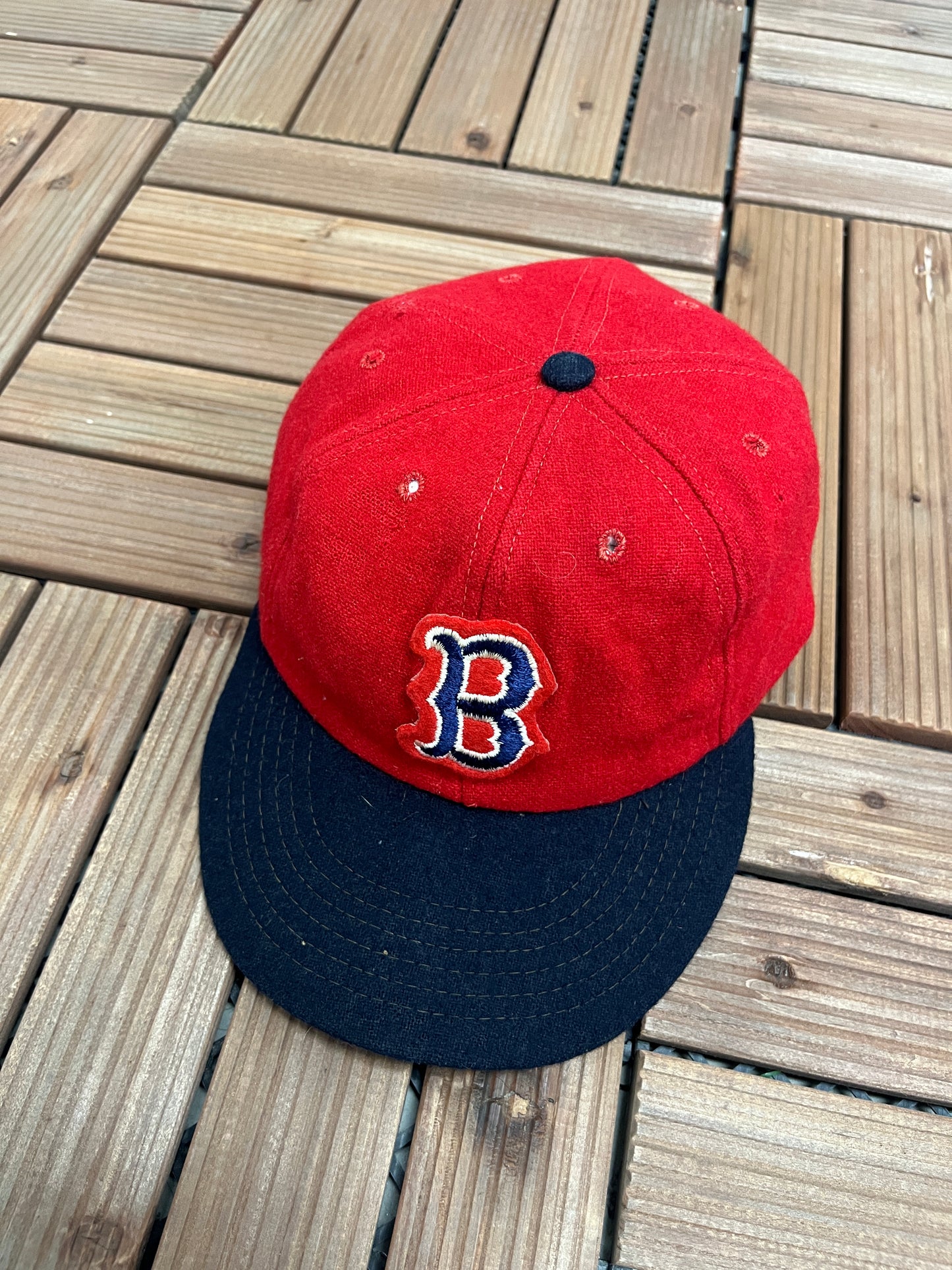 Boston Red Sox Wool Graphic Hat | Size X-Large | Vintage 1990s MLB Baseball Red Cap |