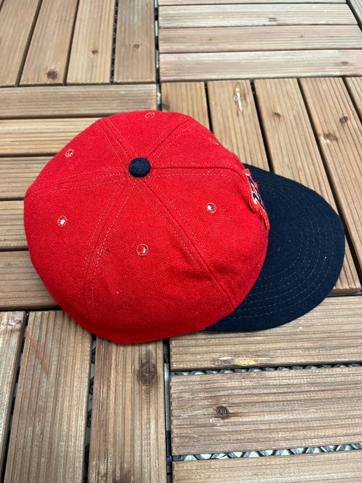 Boston Red Sox Wool Graphic Hat | Size X-Large | Vintage 1990s MLB Baseball Red Cap |