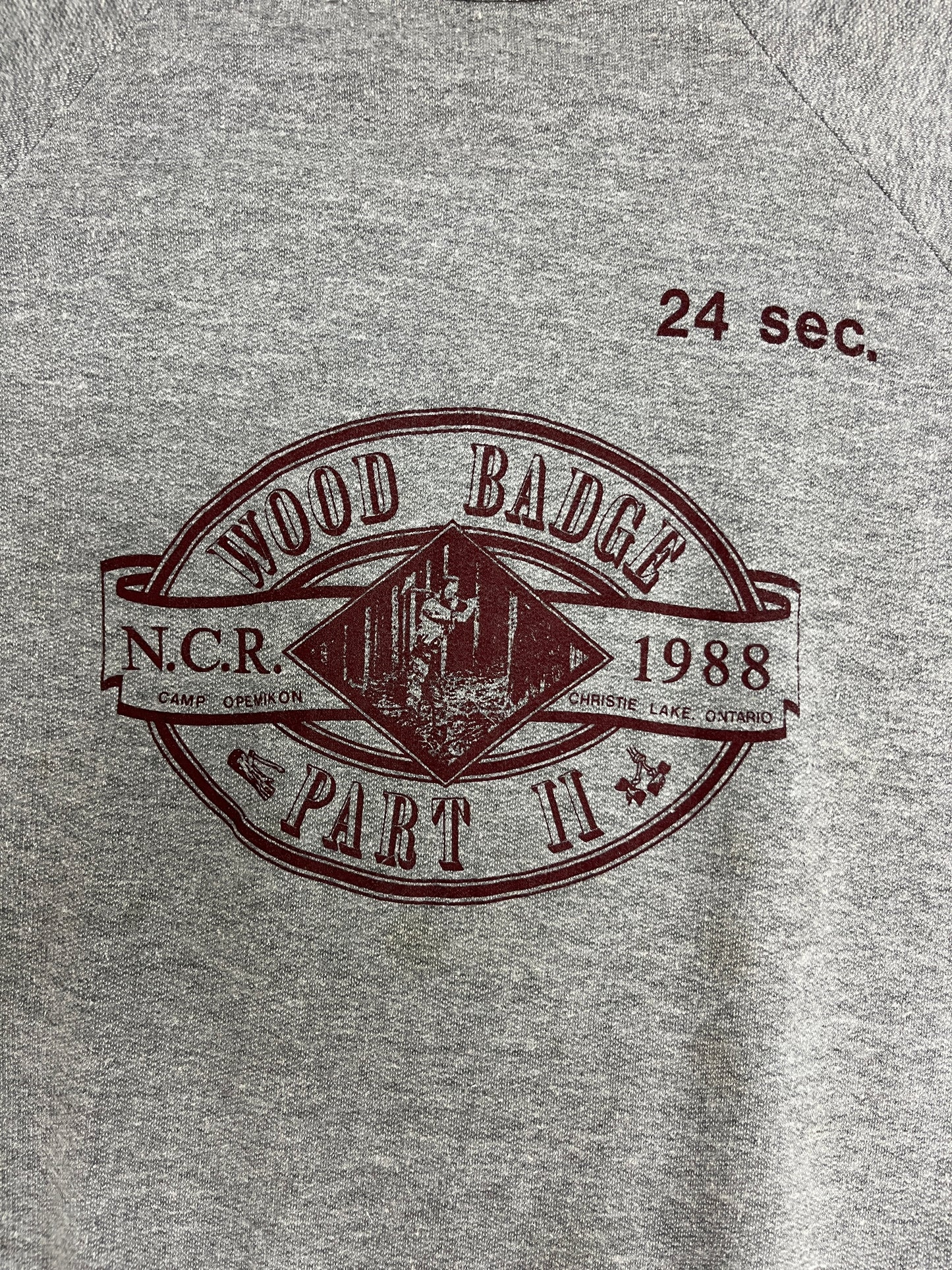 Wood Badge Part II Lake Christie Graphic Crewneck | Size X-Large | Vintage 1990s Promotional Grey Sweater | Free Shipping to USA |