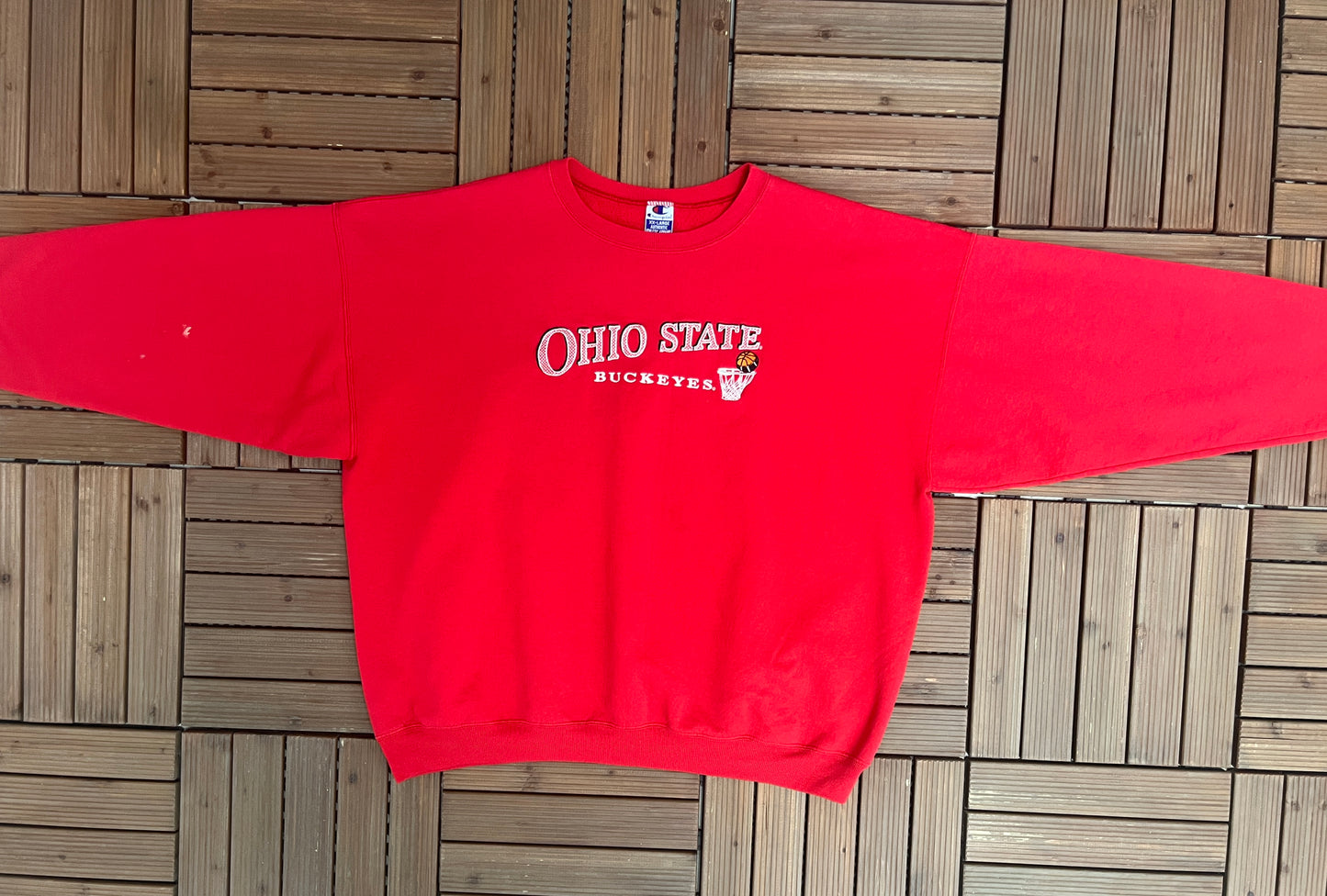 Ohio State Buckeyes Basketball Embroidered Graphic Crewneck | Size XX-Large | Vintage 1990s College Red Sweater | Free Shipping to USA |