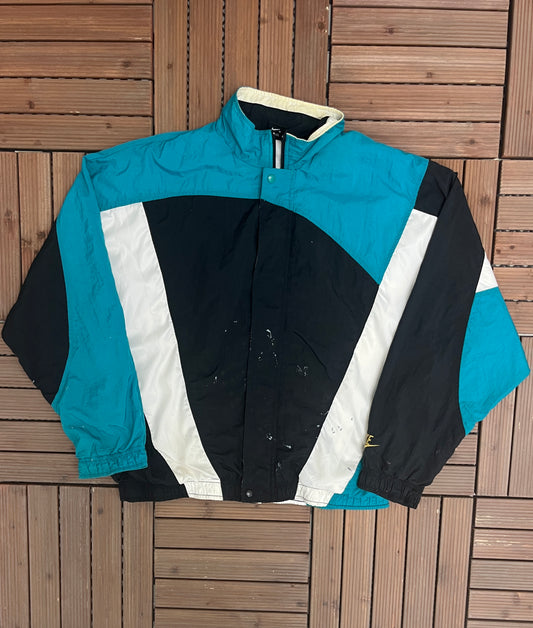 Nike Small Embroidered Logo Windbreaker Jacket | Size X-Large | Vintage 1990s Nike Branded Zip Up Windbreaker | Free Shipping to USA|