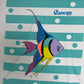 Cancun, Mexico Fish Graphic Tee | Size 46 | Vintage 1990s Single Stitch Tourist Blue & White T-Shirt |