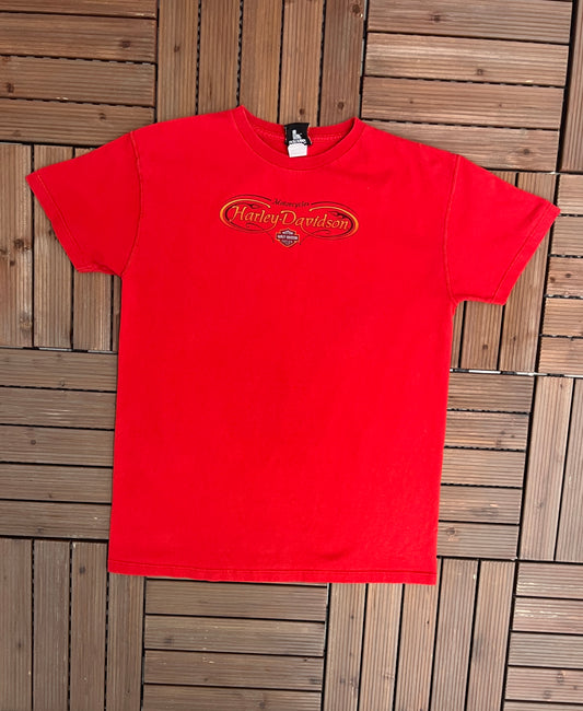 Harley Davidson Jackson, Tennessee Graphic Tee | Size X-Large | Vintage 2000s Motorcycle Biker Red T-Shirt |