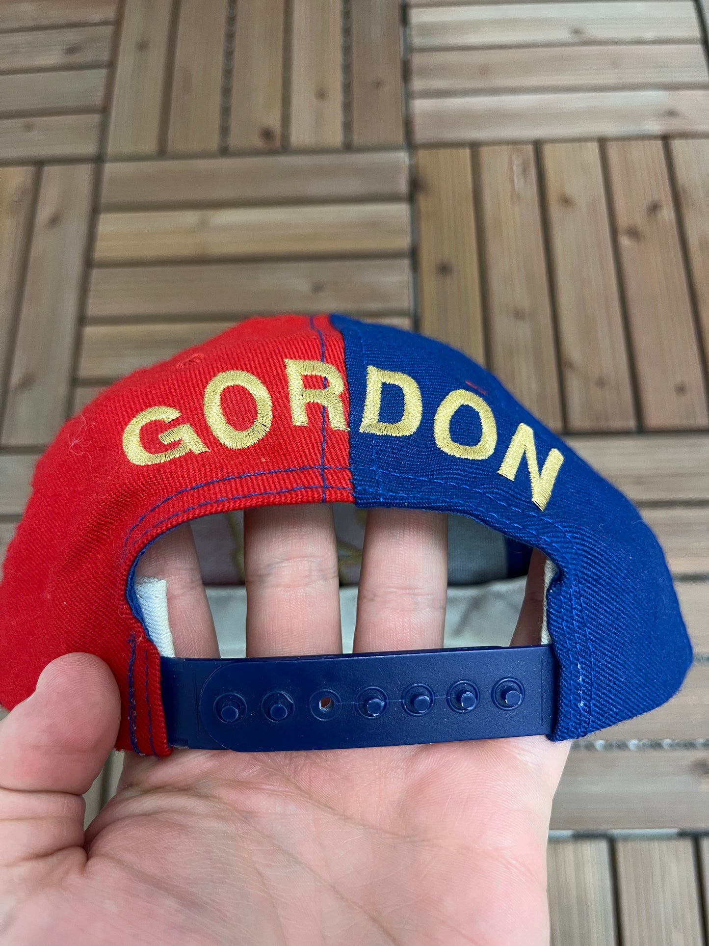 Jeff Gordon NASCAR Embroidered Graphic Hat | Snap Back | Vintage 2000s Racing Blue & Red Cap |