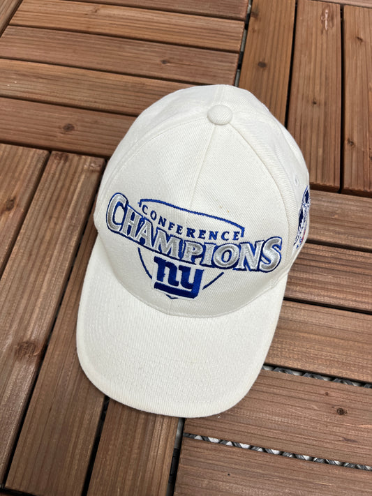 New York Giants Conference Champions Graphic Hat | Strap Back | Vintage 2000s NFL Football White Cap | Free Shipping to USA |