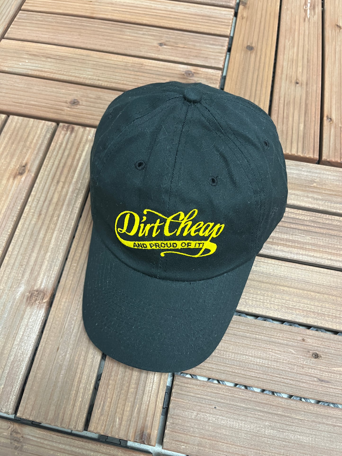 Dirt Cheap and Proud Of It! Graphic Hat | Snap Back | Vintage 2000s Grossman's Bargain Outlet Black Cap | Free Shipping to USA |