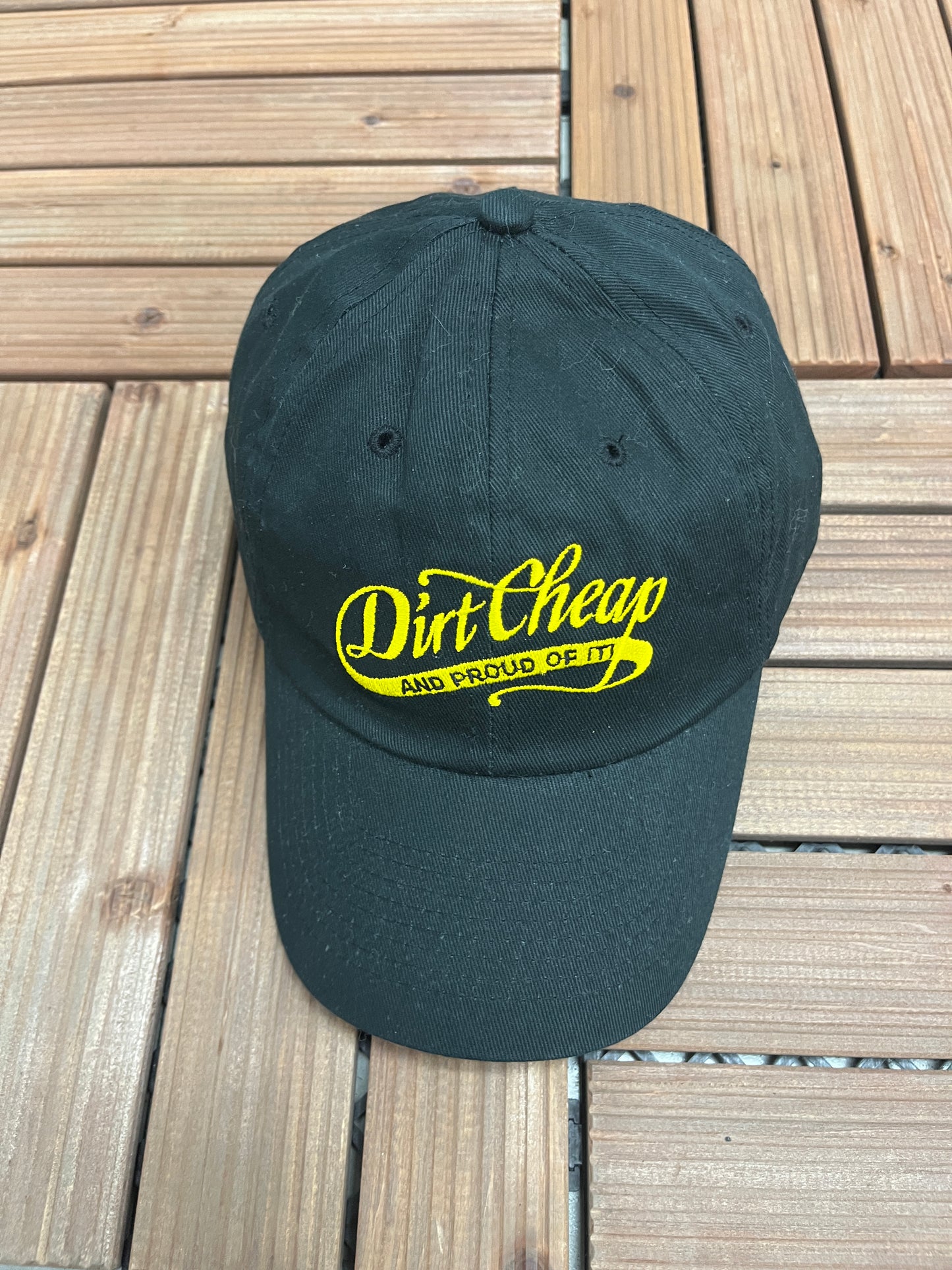 Dirt Cheap and Proud Of It! Graphic Hat | Snap Back | Vintage 2000s Grossman's Bargain Outlet Black Cap | Free Shipping to USA |