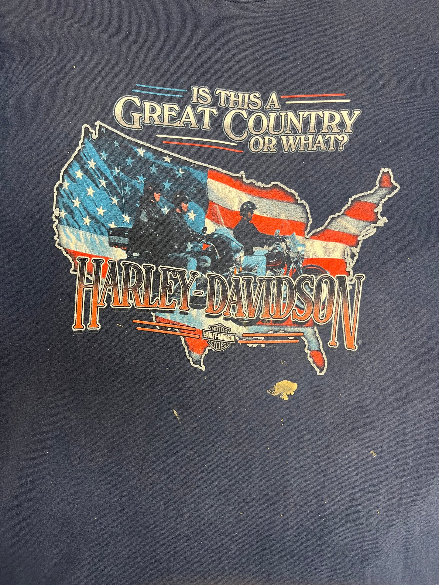 Harley Davidson of Nassau, Bahamas Graphic Tee | Size X-Large | Vintage 2000s Motorcycle Biker Blue T-shirt
