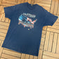 Harley Davidson of Nassau, Bahamas Graphic Tee | Size X-Large | Vintage 2000s Motorcycle Biker Blue T-shirt