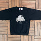 Planet Hollywood Reno Graphic Crewneck | Size Small | Vintage 1990s Tourist Promotional Black Sweater |