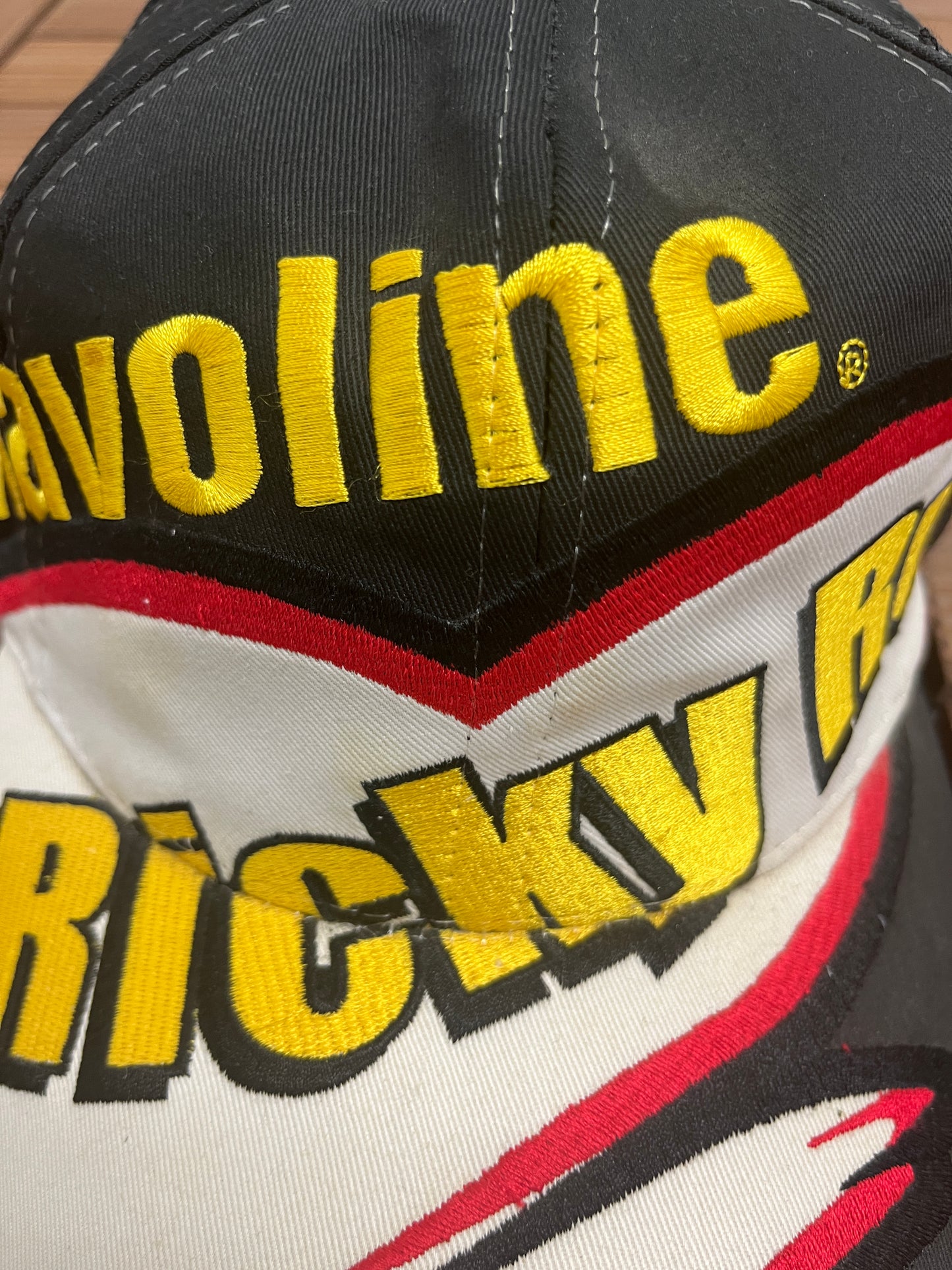 Havoline Racing Ricky Rudd NASCAR Embroidered Graphic Hat | Strap Back | Vintage 2000s Racing Black Cap |