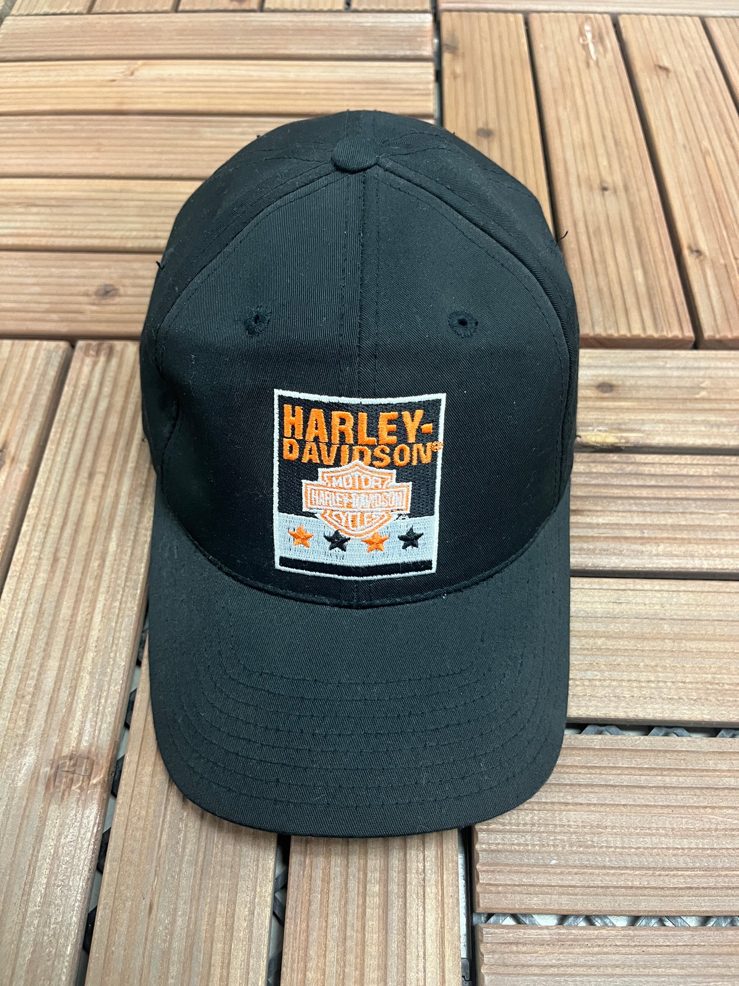 Harley Davidson Graphic Hat | Snap Back | Vintage 2000s Biker Motorcycle Black Cap |