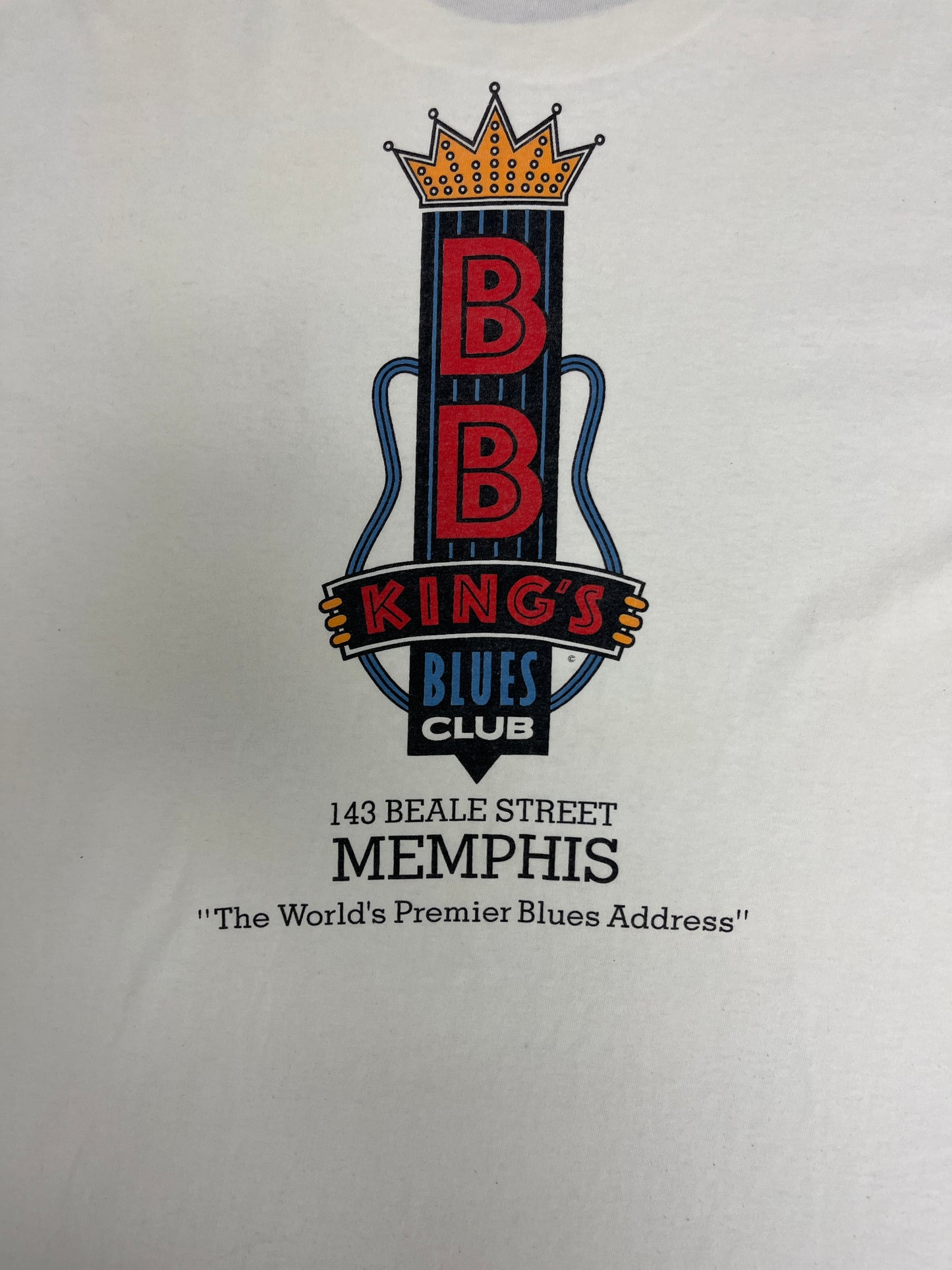 BB King's Blues Club Graphic Tee | Size X-Large | Vintage 1990s Single Stitch Promotional White T-Shirt |