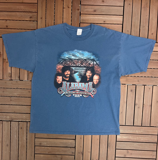 Alabama American Farewell Tour Graphic Tee | Size XX-Large | Vintage 2000s Country Music Blue T-Shirt |