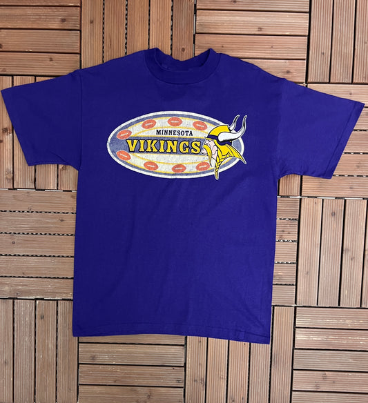 Minnesota Vikings Deadstock Graphic Tee | Size Large | Vintage 1990s NFL Football Purple T-Shirt | Free Shipping to USA |