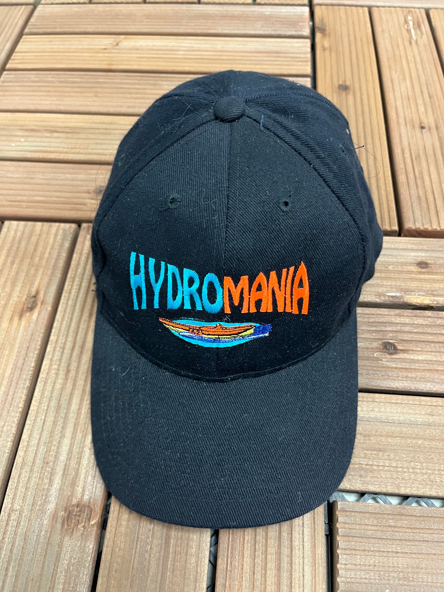 Tonawanda Hydro Mania Graphic Hat | Snap Back | Vintage 2000s Promotional Black Cap |