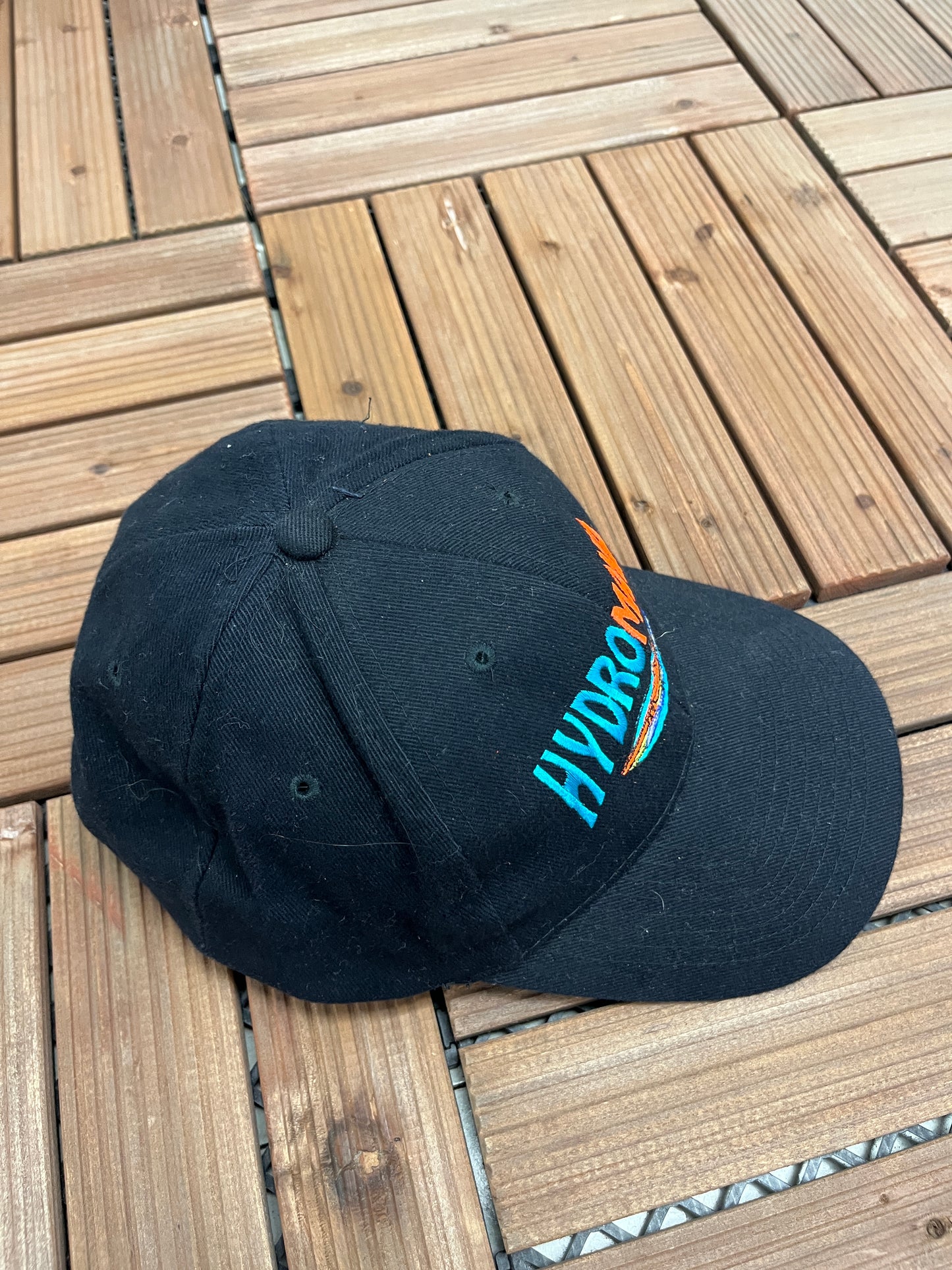 Tonawanda Hydro Mania Graphic Hat | Snap Back | Vintage 2000s Promotional Black Cap |