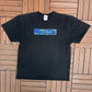 Nike Spell Out Swoosh Graphic Tee | Size X-Large | Vintage 2000s Silver Tag Black T-Shirt |