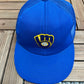 Milwaukee Brewers Embroidered Graphic Hat | Snap Back | Vintage 1990s MLB Baseball Trucker Blue Cap |