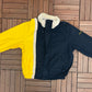 Nautica Colour Blocked Graphic Windbreaker | Size Large | Vintage 2000s Branded Yellow & Blue Windbreaker Jacket |