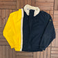 Nautica Colour Blocked Graphic Windbreaker | Size Large | Vintage 2000s Branded Yellow & Blue Windbreaker Jacket |