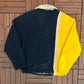 Nautica Colour Blocked Graphic Windbreaker | Size Large | Vintage 2000s Branded Yellow & Blue Windbreaker Jacket |