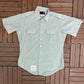 Uniforms by Flying Cross Button Down Shirt | Size X-Large | Vintage 1990s Uniform Light Green Button Down | Made in USA |