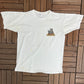Zebco Rhino Rods Fishing Graphic Tee | Size Large | Vintage 1990s Distressed Promotional White T-Shirt | Made in USA |