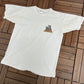 Zebco Rhino Rods Fishing Graphic Tee | Size Large | Vintage 1990s Distressed Promotional White T-Shirt | Made in USA |