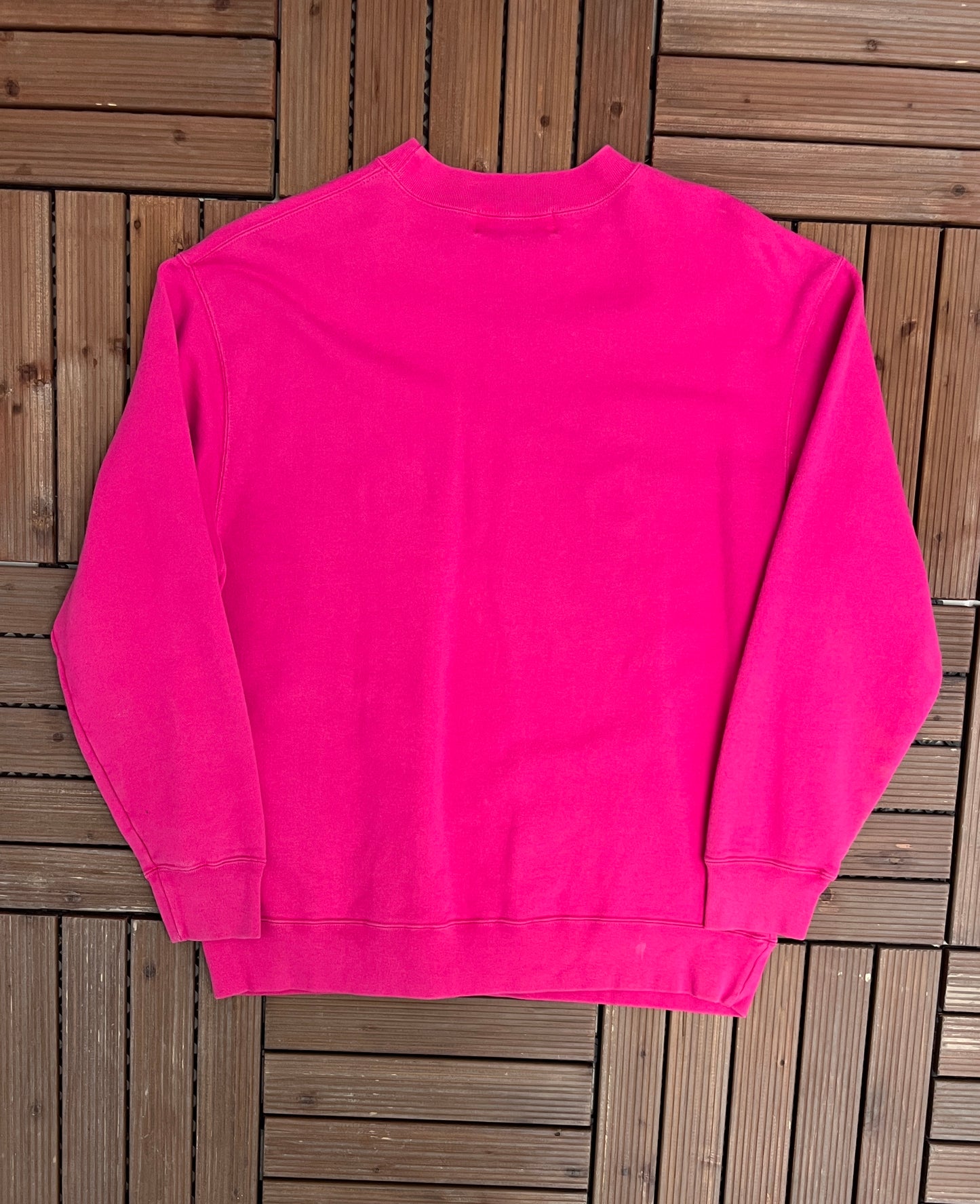 Saks Fifth Avenue Graphic Crewneck | Size Medium | Vintage 2000s Promotional Pink Sweater |