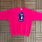 Sylvester Stitched Graphic Crewneck | Size X-Large | Vintage 1990s Pink Cartoon Promotional Sweater |