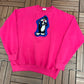 Sylvester Stitched Graphic Crewneck | Size X-Large | Vintage 1990s Pink Cartoon Promotional Sweater |