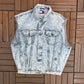 Tommy Hilfiger Crest Denim Jean Jacket Vest | Size Medium | Vintage 2000s Branded Light Blue Denim Vest |