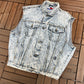 Tommy Hilfiger Crest Denim Jean Jacket Vest | Size Medium | Vintage 2000s Branded Light Blue Denim Vest |