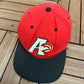 Atlanta Hawks Embroidered Graphic Hat | Snap Back | Vintage 1990s NBA Basketball Red Cap |