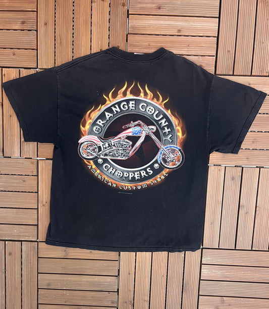 Orange County Choppers Graphic Tee | Size X-Large | Vintage 2000s Retro Motorcycle Racing Black Biker T-Shirt |