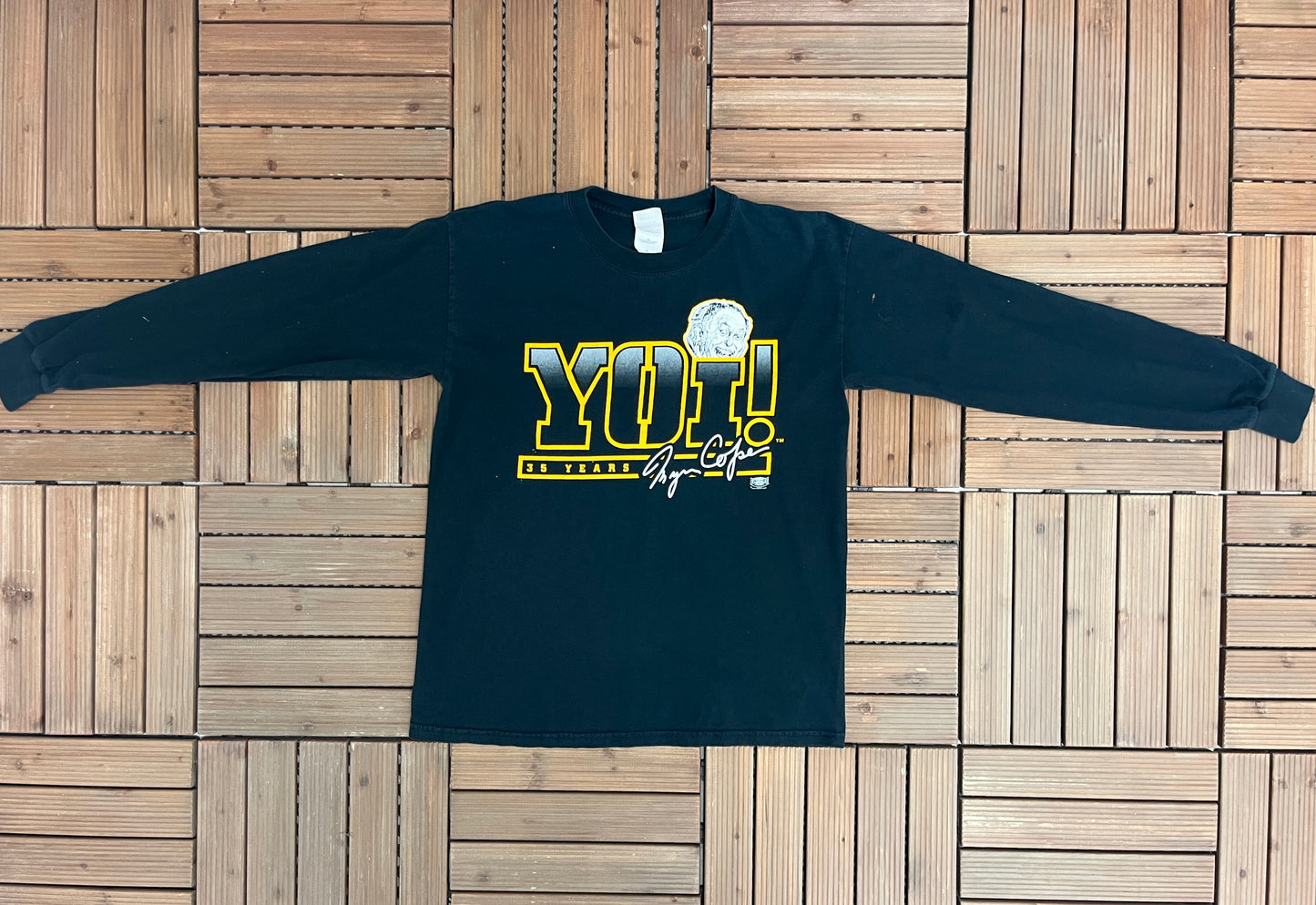 Double Yoi! Myron Cope Graphic Tee | Size Medium | Vintage 2000s Novel Promotional Black T-Shirt |