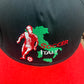 Italy Soccer Graphic Hat | Snap Back Adjustable | Vintage 1990s Soccer Football Black Cap |