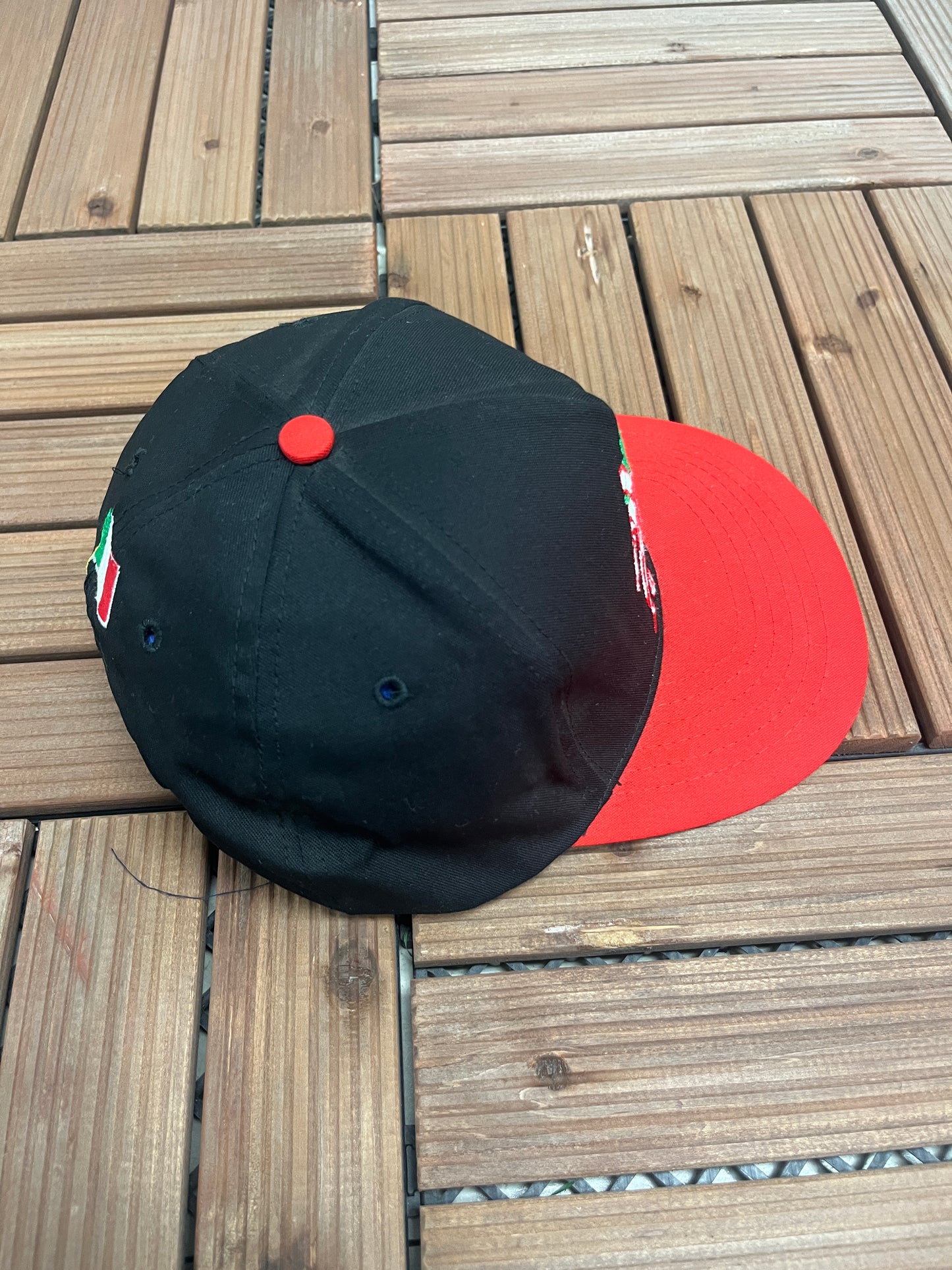 Italy Soccer Graphic Hat | Snap Back Adjustable | Vintage 1990s Soccer Football Black Cap |