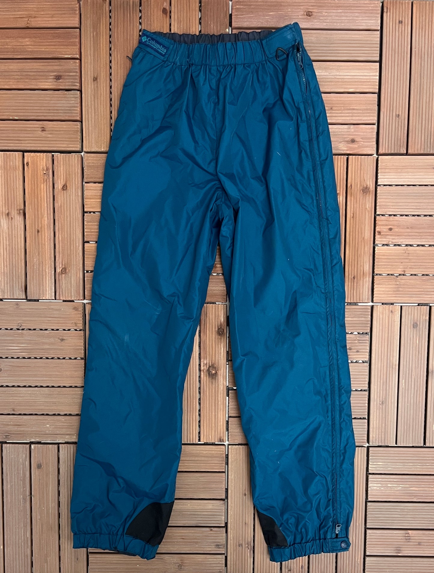 Columbia Sportswear Company Graphic Track Pants | Size Medium | Vintage 1990s Branded Teal Track Pants |