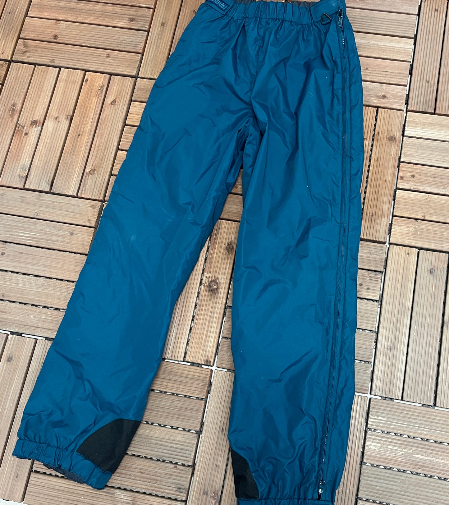 Columbia Sportswear Company Graphic Track Pants | Size Medium | Vintage 1990s Branded Teal Track Pants |