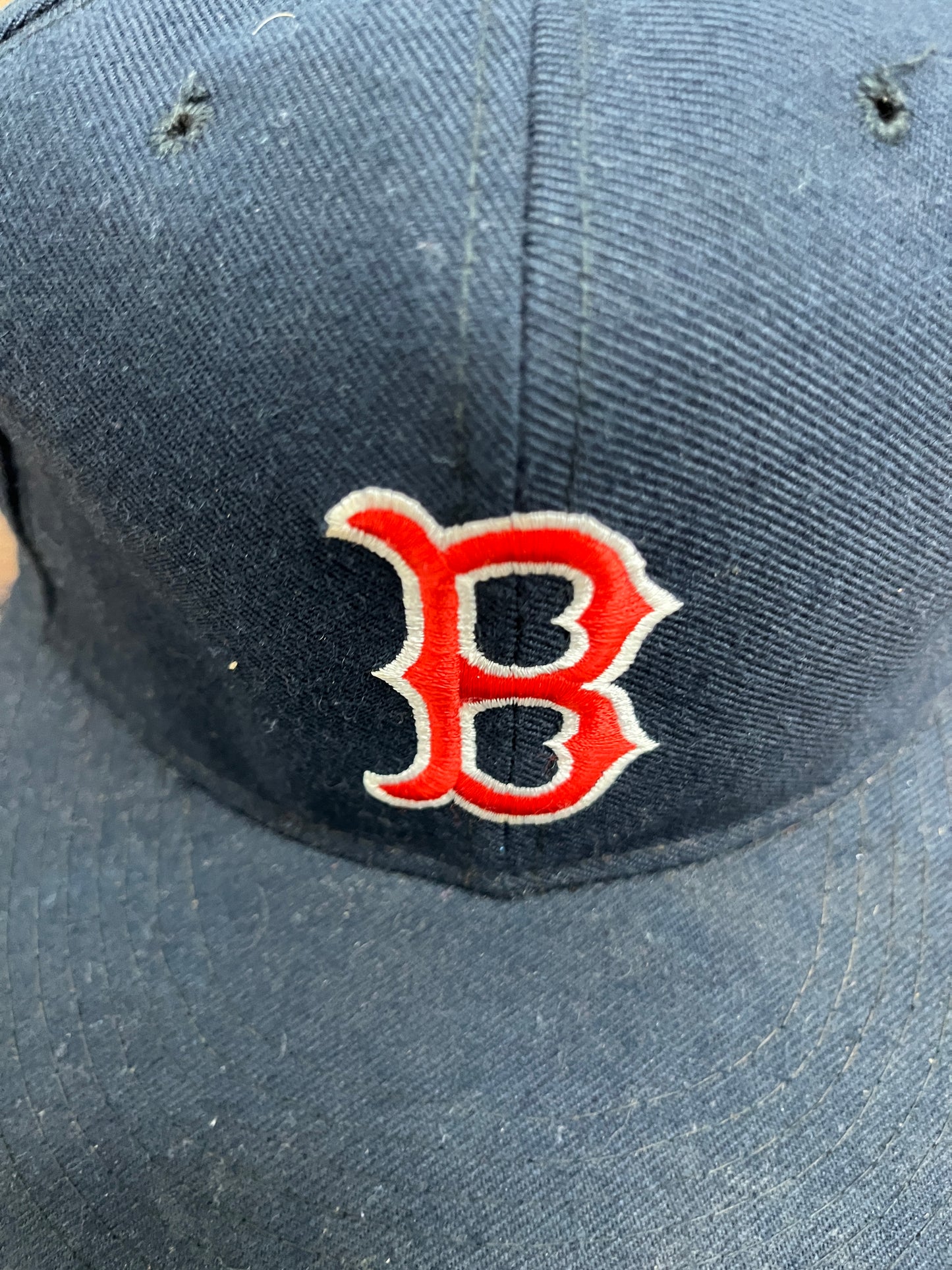 Boston Red Sox Embroidered Graphic Hat | Size 7 5/8 | Vintage 1990s MLB Baseball Blue Cap |