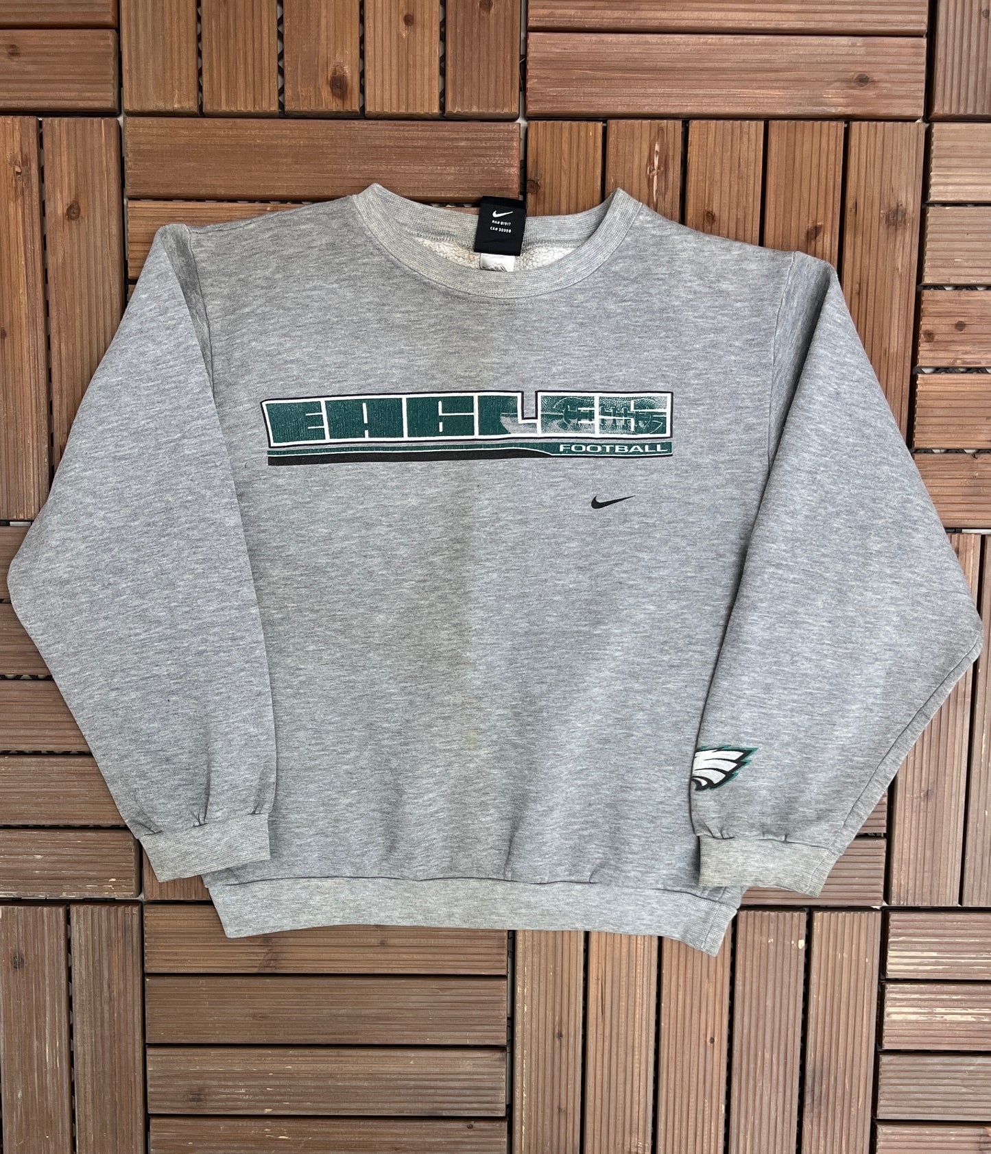 Philadelphia Eagles Nike Graphic Crewneck | Size X-Small | Vintage 2000s Nike NFL Football Grey Sweater |